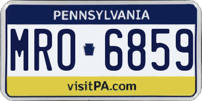 PA license plate MRO6859