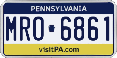 PA license plate MRO6861