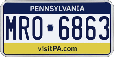 PA license plate MRO6863
