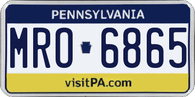 PA license plate MRO6865