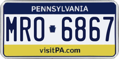 PA license plate MRO6867