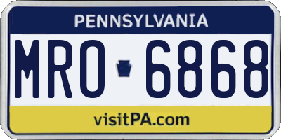 PA license plate MRO6868