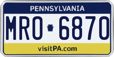 PA license plate MRO6870