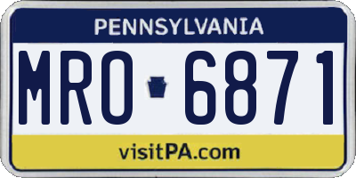 PA license plate MRO6871