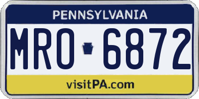 PA license plate MRO6872