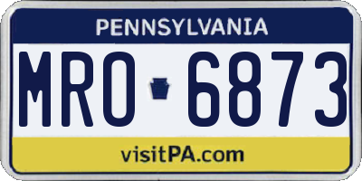 PA license plate MRO6873