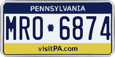 PA license plate MRO6874