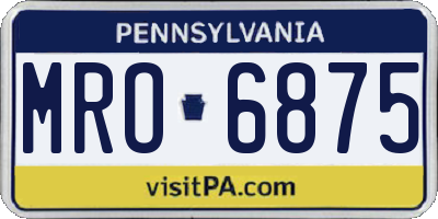 PA license plate MRO6875