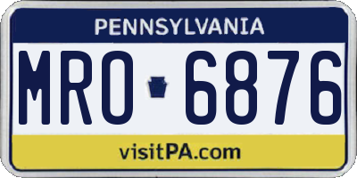 PA license plate MRO6876