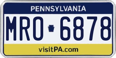 PA license plate MRO6878
