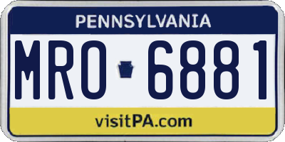 PA license plate MRO6881