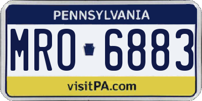 PA license plate MRO6883