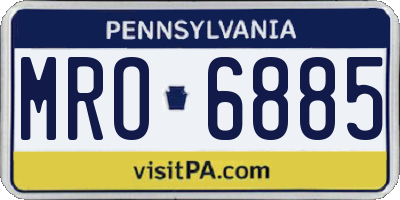 PA license plate MRO6885