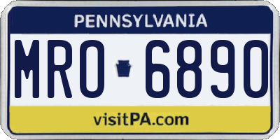PA license plate MRO6890