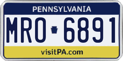 PA license plate MRO6891