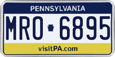 PA license plate MRO6895