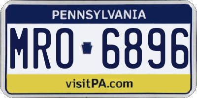 PA license plate MRO6896