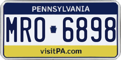 PA license plate MRO6898