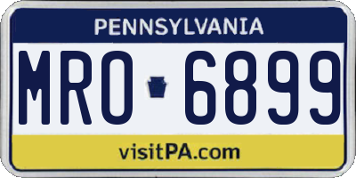 PA license plate MRO6899
