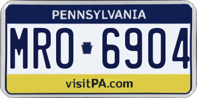 PA license plate MRO6904
