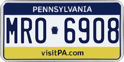 PA license plate MRO6908