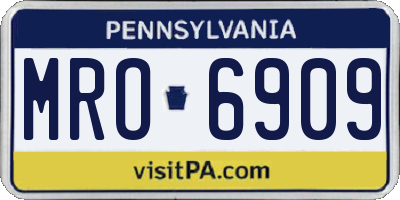 PA license plate MRO6909