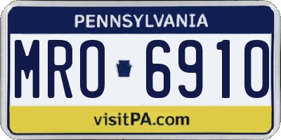 PA license plate MRO6910