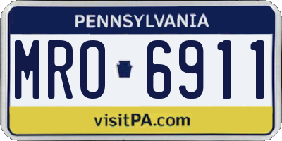 PA license plate MRO6911