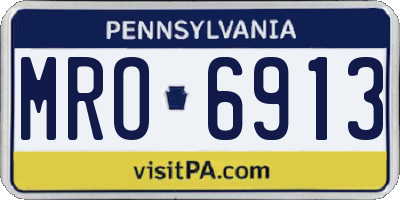 PA license plate MRO6913