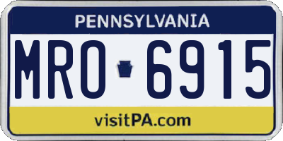 PA license plate MRO6915
