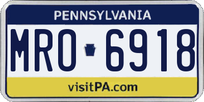 PA license plate MRO6918