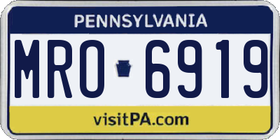 PA license plate MRO6919