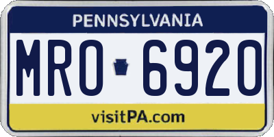 PA license plate MRO6920