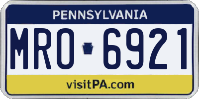 PA license plate MRO6921