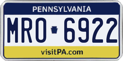 PA license plate MRO6922