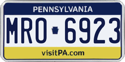 PA license plate MRO6923