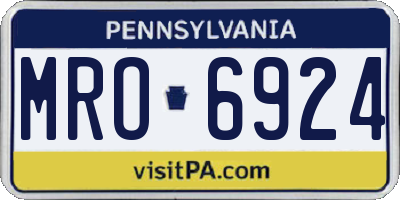 PA license plate MRO6924