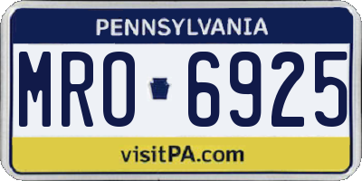 PA license plate MRO6925