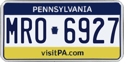 PA license plate MRO6927
