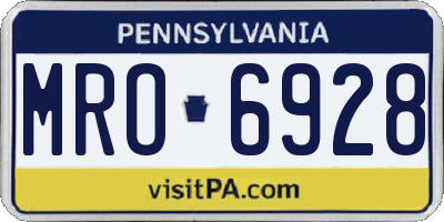 PA license plate MRO6928