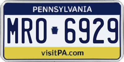 PA license plate MRO6929