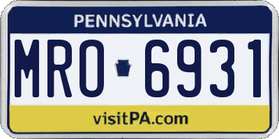 PA license plate MRO6931