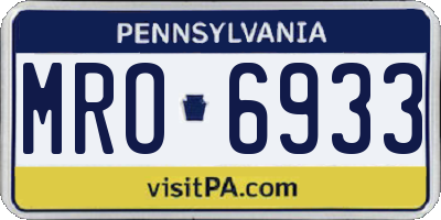PA license plate MRO6933