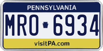 PA license plate MRO6934