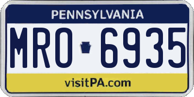 PA license plate MRO6935