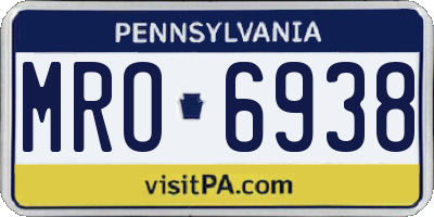 PA license plate MRO6938
