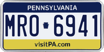 PA license plate MRO6941