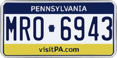 PA license plate MRO6943