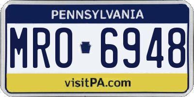 PA license plate MRO6948