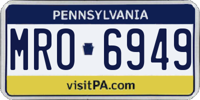 PA license plate MRO6949